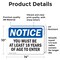 Signmission Must Be At Least 18 Years Of Age To Enter OSHA Notice Sign, Vinyl Decal, 14in W x 10in L, 2PK OS-2PACK-NS-D-1014-L-15965 - alternate 5